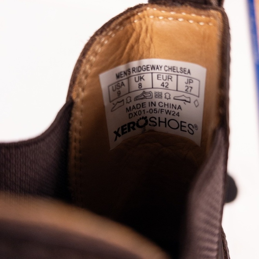 Xero Shoes Ridgeway Chelsea Mens 9 Brown Leather Minimalist Barefoot Boots - Picture 8 of 8
